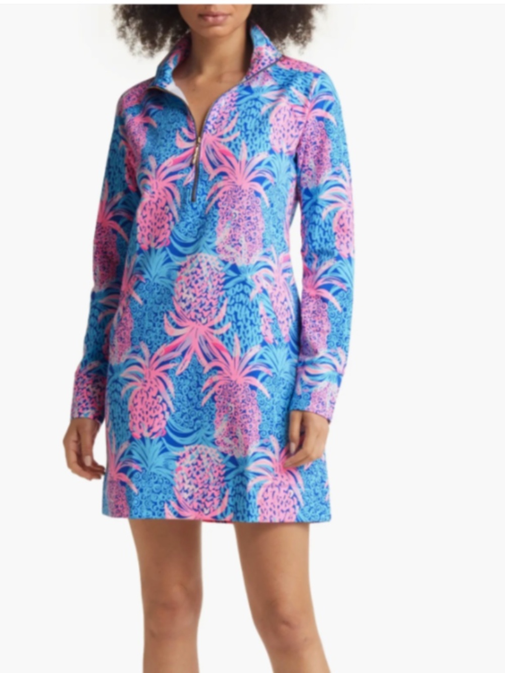 Lilly Pulitzer UPF 50+ Skipper Dress in "Borealis Blue Tropic Down Low"